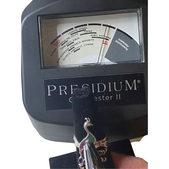 Sterling Silver 925 pink green enamel peacock ring with six oval blue sapphires - Picture 9 of 10